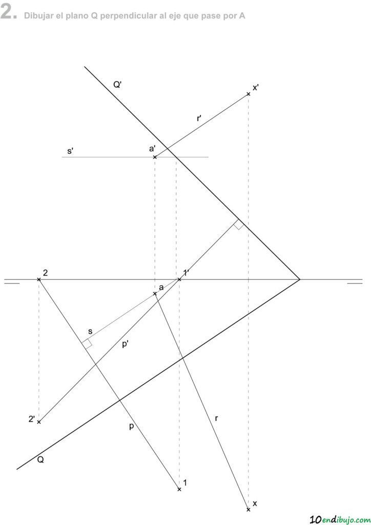 02_Plano perpendicular al eje por A